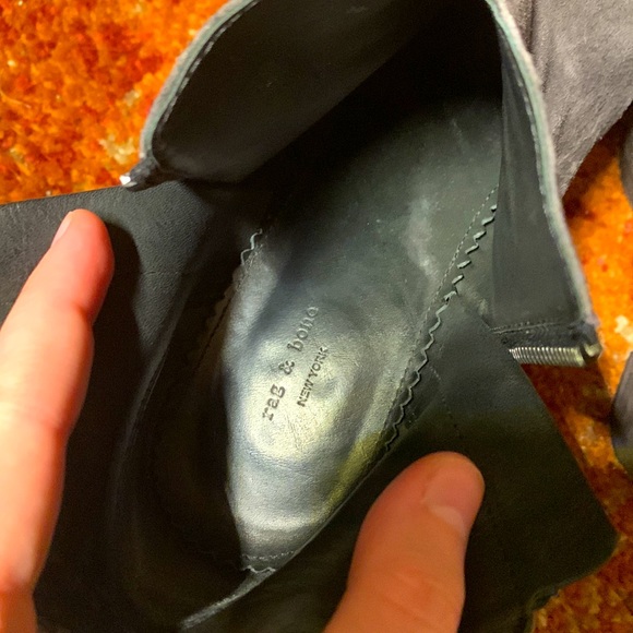 Rag & Bone Suede Tassle Double Zipper Booties Gray - Picture 7 of 10